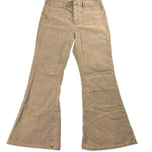 American Eagle Pants Womens 16 Corduroy Flare Stretch Tan Button Fly Retro Y2K!!